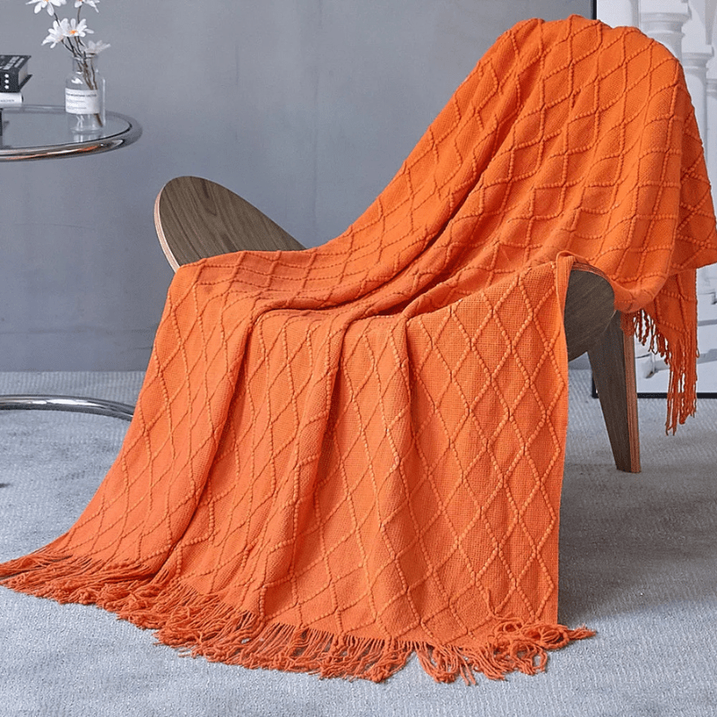 Couverture cosy Nordique Orange / 150X200cm / Polyester/Coton
