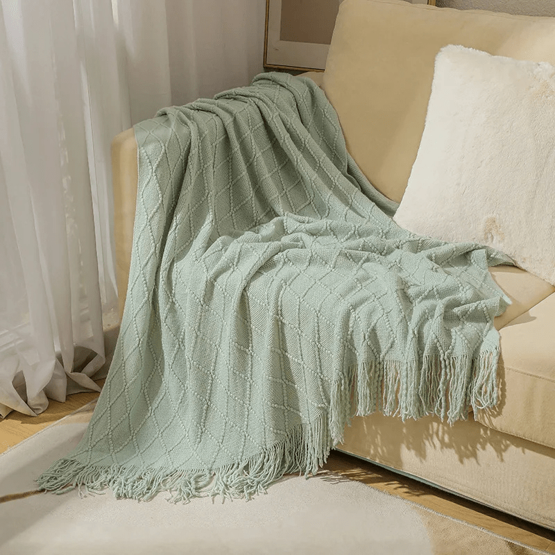 Couverture cosy Nordique Vert clair / 150X200cm / Polyester/Coton