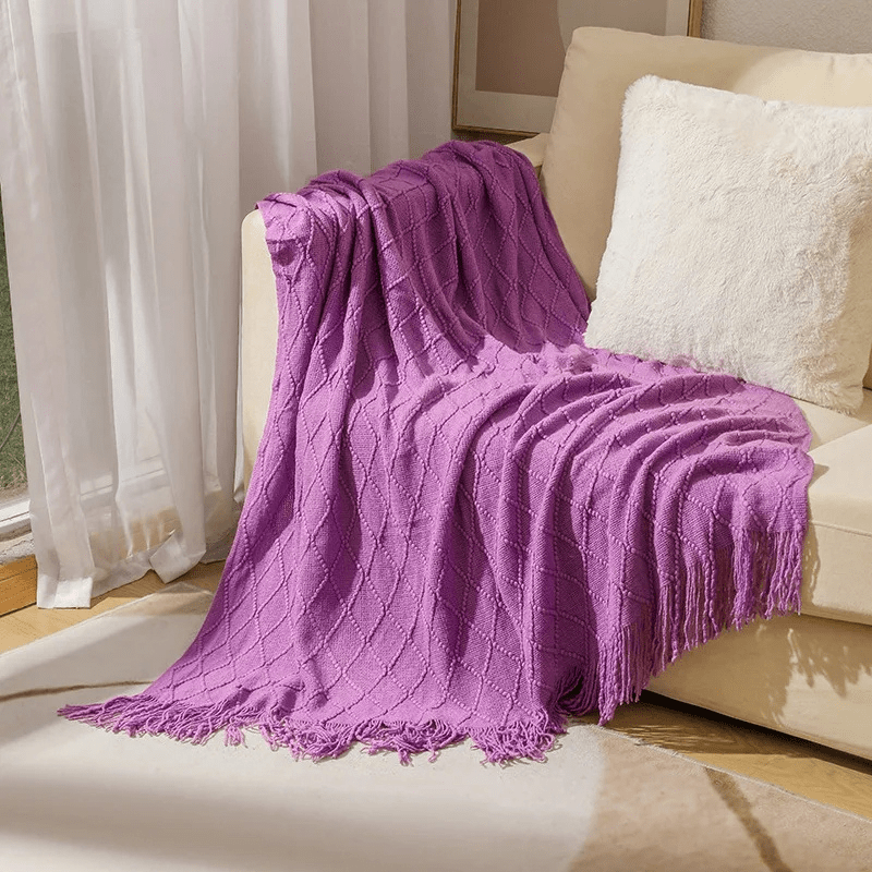Couverture cosy Nordique Violet / 150X200cm / Polyester/Coton