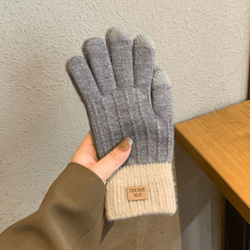 Gant Hiver Tactile pour femme Gris / taille Unique / Acrylique/Polyester