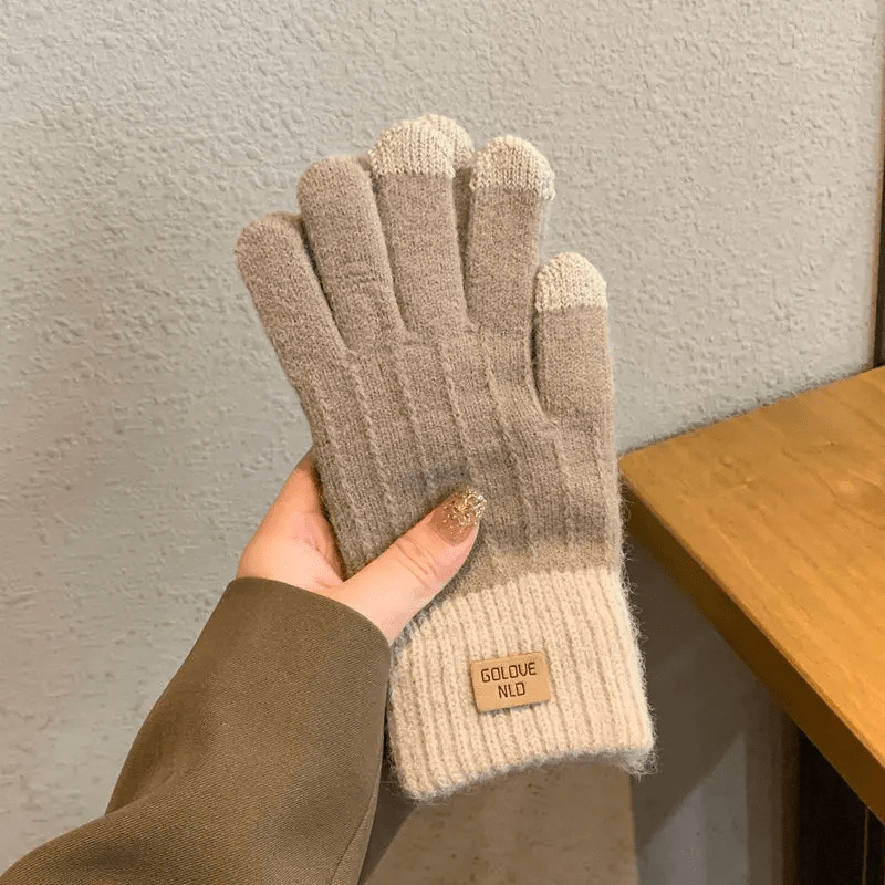 Gant Hiver Tactile pour femme Kaki / taille Unique / Acrylique/Polyester