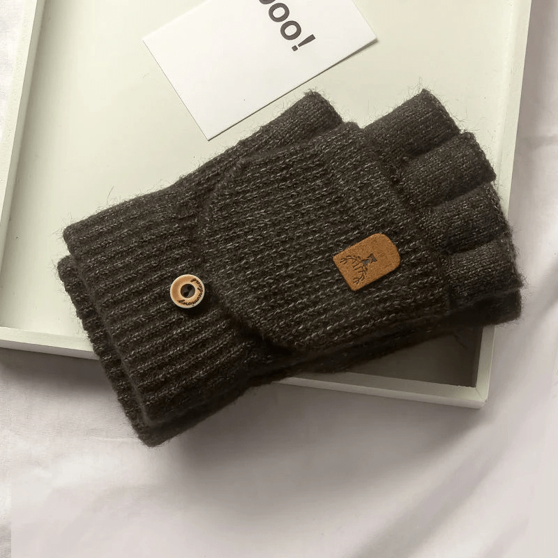Gant mitaine avec capuchon Gris Foncé / Taille Unique / Polyester/Spandex