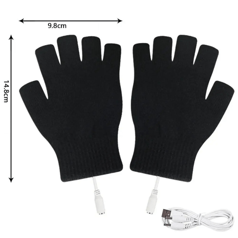 Gants chauffants USB Noir / Polyester