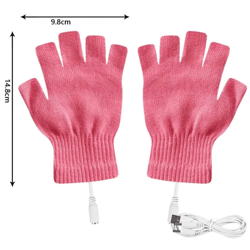 Gants chauffants USB Rose / Polyester