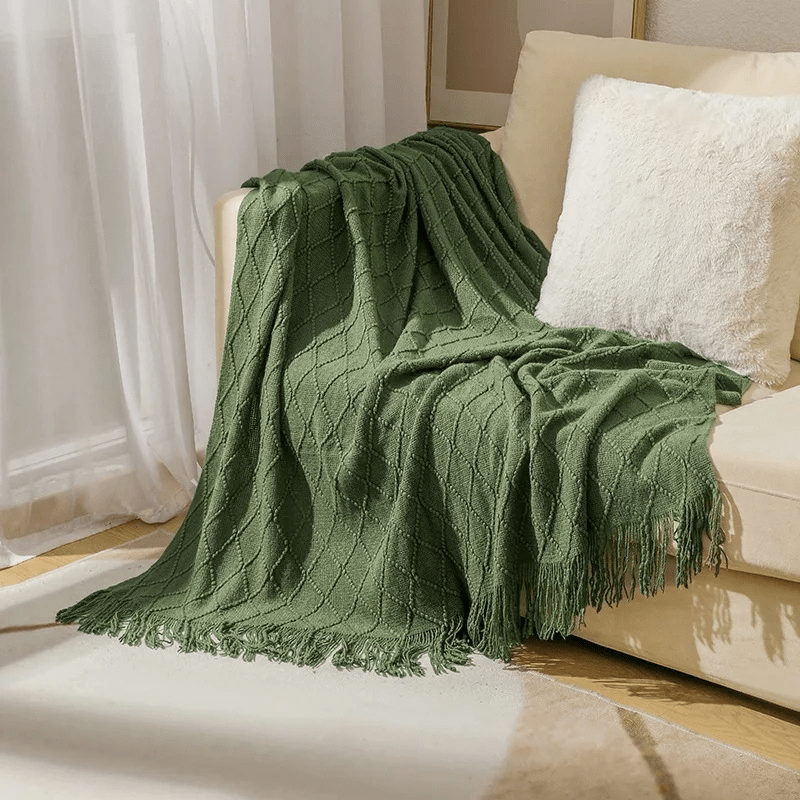 Couverture cosy Nordique Vert / 150X200cm / Polyester/Coton