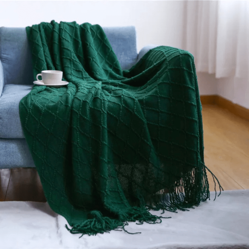 Couverture cosy Nordique Vert profond / 150X200cm / Polyester/Coton