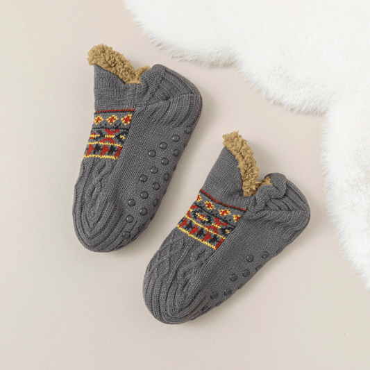 Paire de chaussons/chaussettes antidérapante gris / M-26CM / Acrylique