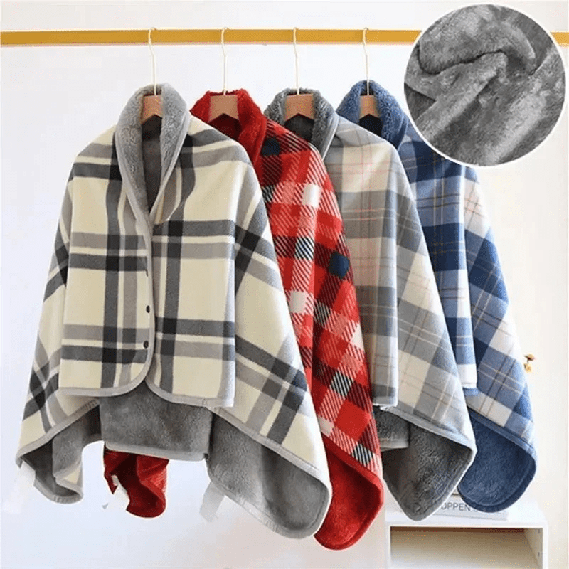 Poncho plaid style motif vichy